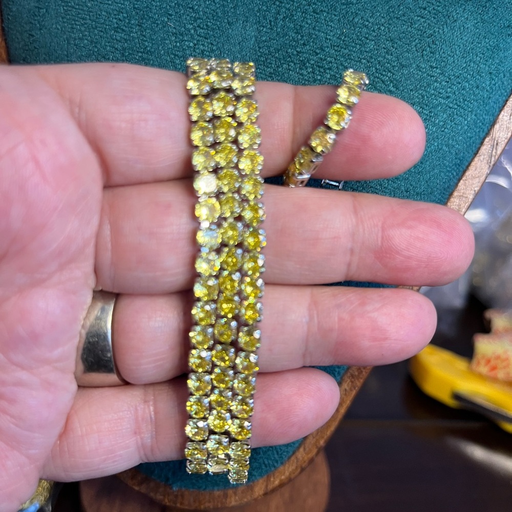 20” Yellow CZ Diamond Tennis Necklace-Gorgeous!!! - Picture 3 of 5